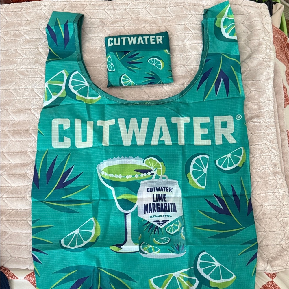 CUTWATER Lime Margarita Party Foldable Tote x2 (lot of 2)